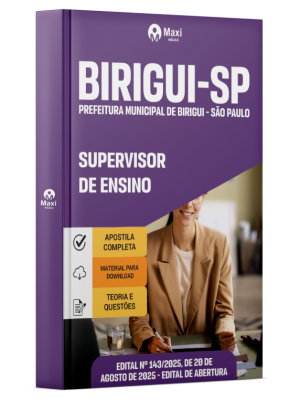 Apostila Prefeitura de Birigui - SP - 2025 - Supervisor de Ensino