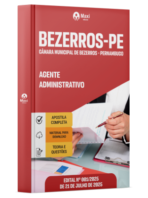 Apostila Câmara de Bezerros - PE - 2025 - Agente Administrativo