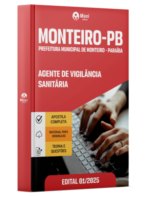 Apostila Prefeitura de Monteiro - PB - 2025 - Agente de Vigilância Sanitária