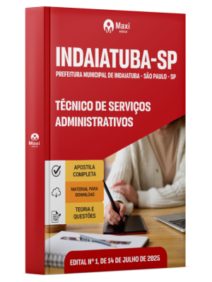 Apostila Prefeitura de Indaiatuba - SP - 2025 - Técnico De Serviços Administrativos