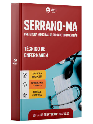 Apostila Prefeitura de Serrano Maranhão -  MA- 2026 - Técnico de Enfermagem