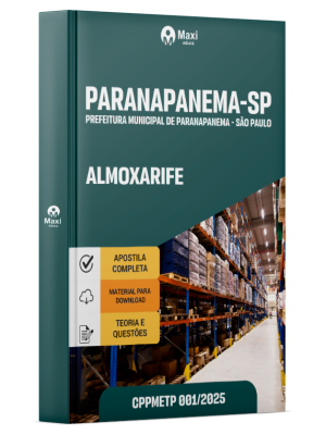Apostila Prefeitura de Paranapanema - SP - 2026 - Almoxarife