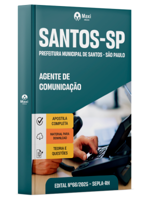 Apostila Prefeitura de Santos - SP  2025 - Agente de Comunicação