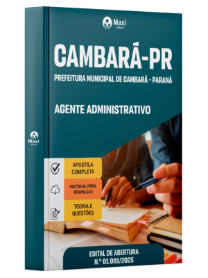 Apostila Prefeitura de Cambará-PR  2025 - Agente Administrativo