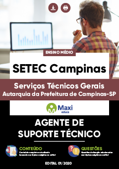 Apostilas Serviços Técnicos Gerais - Autarquia da Prefeitura de Campinas-SP - SETEC Campinas - Agente de Suporte Técnico