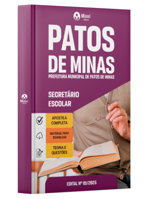 Apostila SME Patos de Minas-MG  2025 - Secretário Escolar