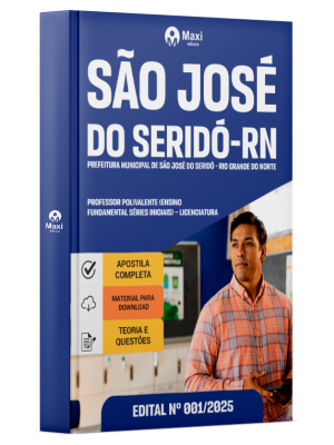 Apostila Prefeitura de São José do Seridó-RN em PDF 2025 - Professor Polivalente (Ensino Fundame
