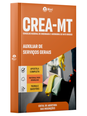 Apostila CREA-MT em PDF 2025 - Auxiliar de Serviços Gerais