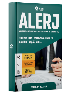 Apostila ALERJ em PDF 2025 - Especialista Legislativo Nível IV - Administração Geral
