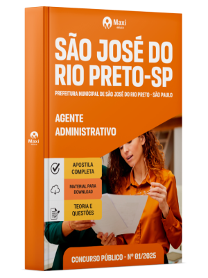 Apostila Prefeitura de São José do Rio Preto - SP 2025 - Agente Administrativo
