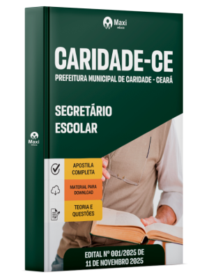 Apostila Prefeitura de Caridade-CE 2025 - Secretário Escolar