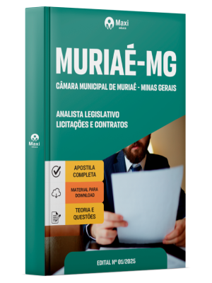 Apostila Câmara de Muriaé - MG 2026 - Analista Legislativo – Licitações e Contratos
