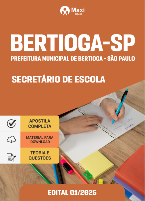 Apostila Prefeitura de Bertioga - SP 2025 - Secretário de Escola