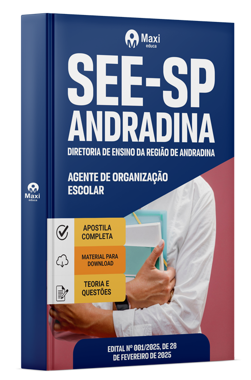 Apostila SEE-SP - Andradina 2026 - Agente de Organização Escolar