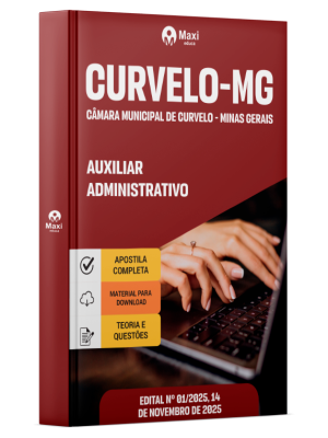 Apostila Câmara de Curvelo-MG 2026 - Auxiliar Administrativo