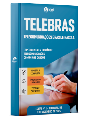 Apostila Telebrás 2026 - Especialista em Gestão em Telecomunicações - Comum aos Cargos