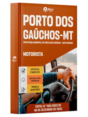 Apostila Prefeitura de Porto dos Gaúchos-MT 2026 - Motorista