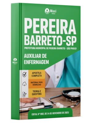 Apostila Prefeitura de Pereira Barreto - SP 2026 - Auxiliar de Enfermagem