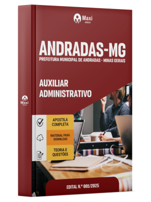 Apostila Prefeitura de Andradas-MG 2026 - Auxiliar Administrativo
