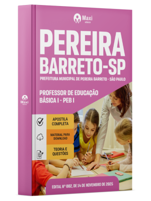 Apostila Prefeitura de Pereira Barreto - SP 2026 - Professor de Educação Básica I - PEB I