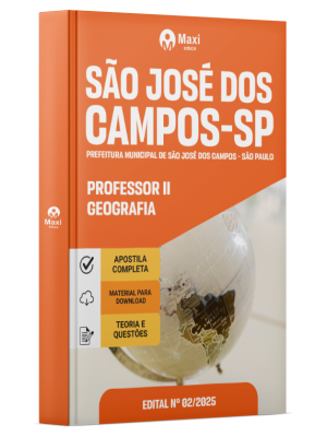 Apostila Prefeitura de São José dos Campos - SP 2025 - Professor II - Geografia