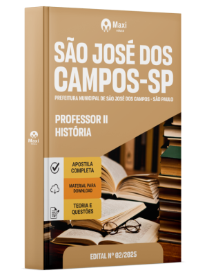 Apostila Prefeitura de São José dos Campos - SP 2025 - Professor II - História