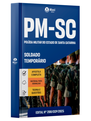 Apostila PM-SC 2025 - Aluno-Soldado Temporário do Quadro de Praças Temporárias da Polícia Militar (QPTPM)