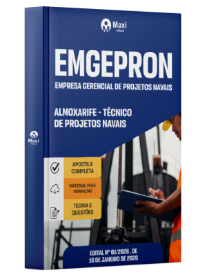 Apostila EMGEPRON 2026 - Técnico de Projetos Navais - Almoxarife
