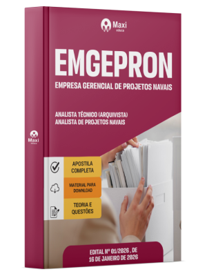 Apostila EMGEPRON 2026 - Analista de Projetos Navais - Analista Técnico (Arquivista)