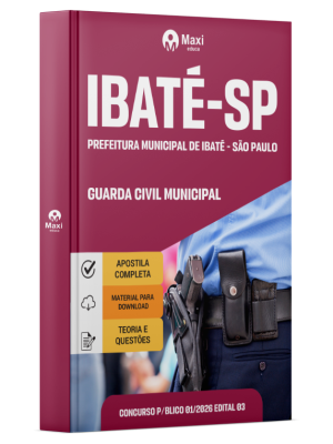 Apostila Prefeitura de Ibaté - SP 2026 - Guarda Civil Municipal