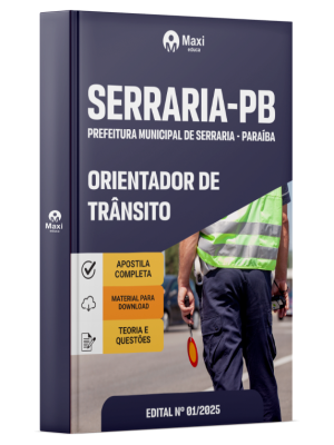 Apostila Prefeitura de Serraria-PB 2026 - Orientador de Trânsito