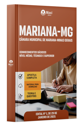 Apostila Câmara de Mariana-MG 2025 - Conhecimentos Básicos - Nível Médio, Técnico e Superior
