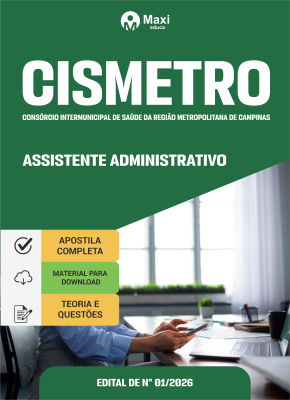 Apostila CISMETRO 2026 - Assistente Administrativo