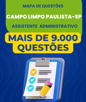 Mapa de Questões Online -Câmara de Campo Limpo Paulista-SP-Assistente Administrativo- 9 Mil Questões