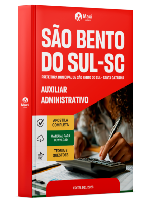 Apostila Prefeitura de São Bento do Sul-SC 2026 - Auxiliar Administrativo