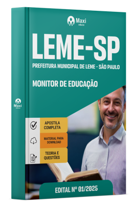 Apostila Prefeitura de Leme-SP 2025 - Monitor de Educação