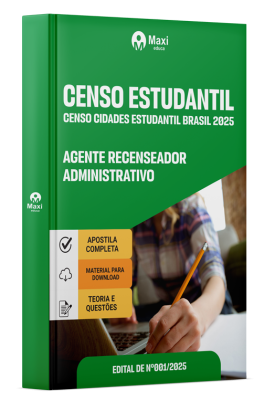 Apostila Censo Estudantil 2025 - Agente Recenseador – Administrativo