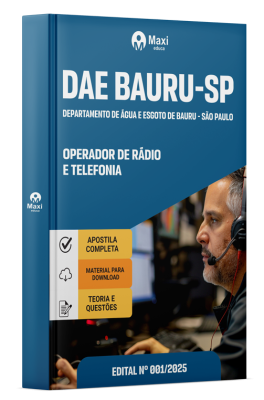 Apostila DAE Bauru-SP 2025 - Operador de Rádio e Telefonia