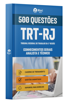 Apostila 500 questões gabaritadas - TRT-RJ 2025 - Conhecimentos Gerais - Analista e Técnico