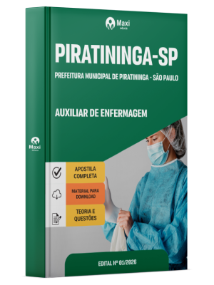 Apostila Prefeitura de Piratininga - SP 2026 - Auxiliar de Enfermagem