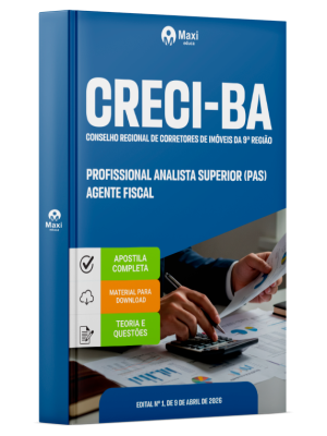 Apostila CRECI-BA 2026 - Profissional Analista Superior (PAS) - Agente Fiscal