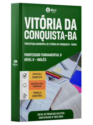 Apostila Prefeitura de Vitória da Conquista em PDF - BA 2026 - Professor Fundamental II Nível II - Inglês