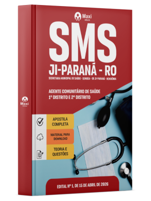 Apostila Prefeitura de Ji-Paraná em PDF - RO 2026 - Agente Comunitário De Saúde - 1º Distrito E 2º Distrito