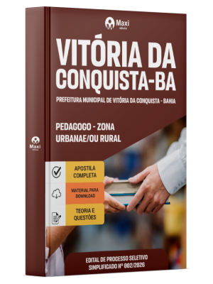 Apostila Prefeitura de Vitória da Conquista - BA 2026 - Pedagogo - Zona Urbana e/ou Rural