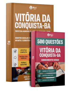 Combo Prefeitura de Vitória da Conquista - BA 2026 - Monitor Escolar (Educação Infantil e Cobertura das AC'S)