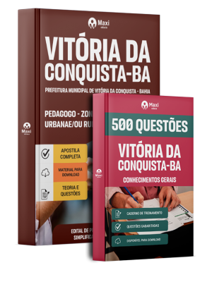 Combo Prefeitura de Vitória da Conquista - BA 2026 - Pedagogo - Zona Urbana e/ou Rural