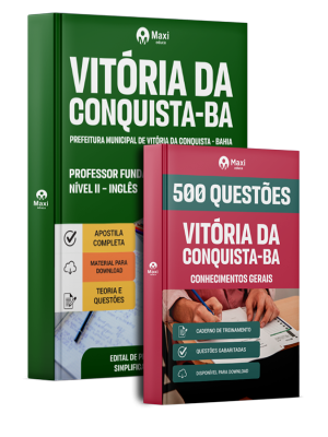 Combo Prefeitura de Vitória da Conquista - BA 2026 - Professor Fundamental II Nível II - Inglês