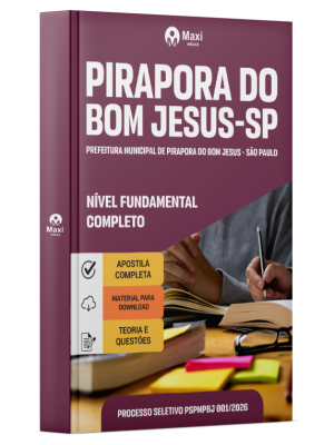 Apostila Prefeitura de Pirapora do Bom Jesus-SP 2026 - Nível Fundamental Completo