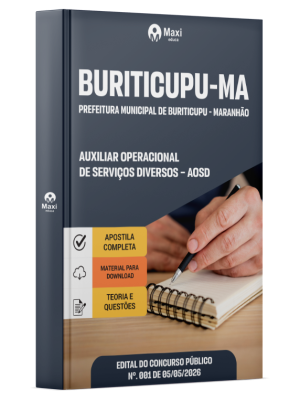 Apostila Prefeitura de Buriticupu-MA 2026 - Auxiliar Operacional de Serviços Diversos - AOSD