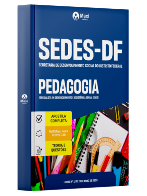 Apostila SEDES-DF 2026 em PDF - Especialista em Desenvolvimento e Assistência Social (EDAS) - Pedagogia